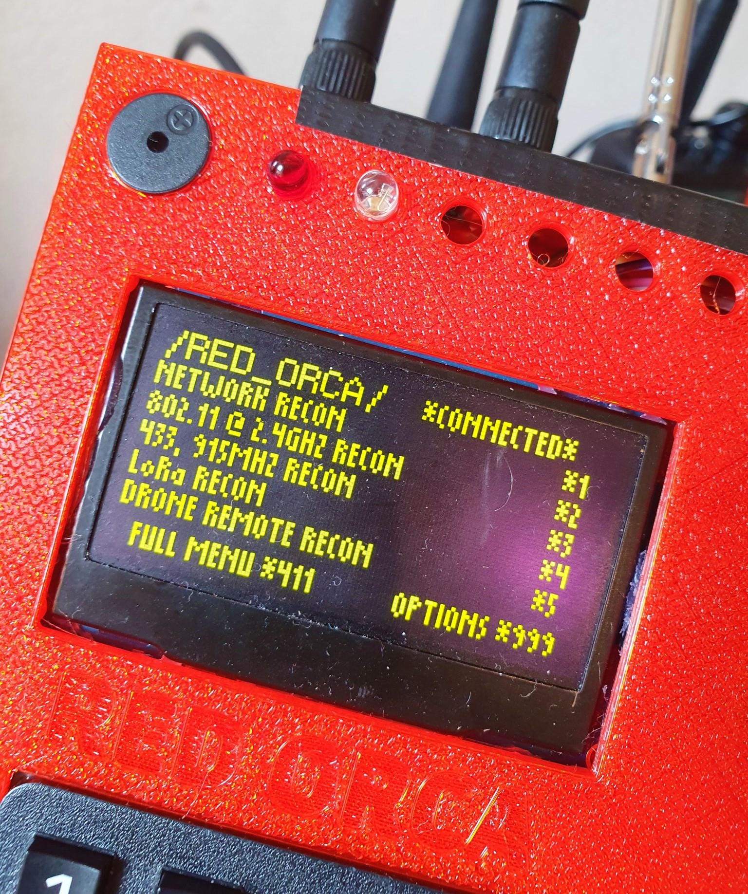 A photo of the red_orca display screen.