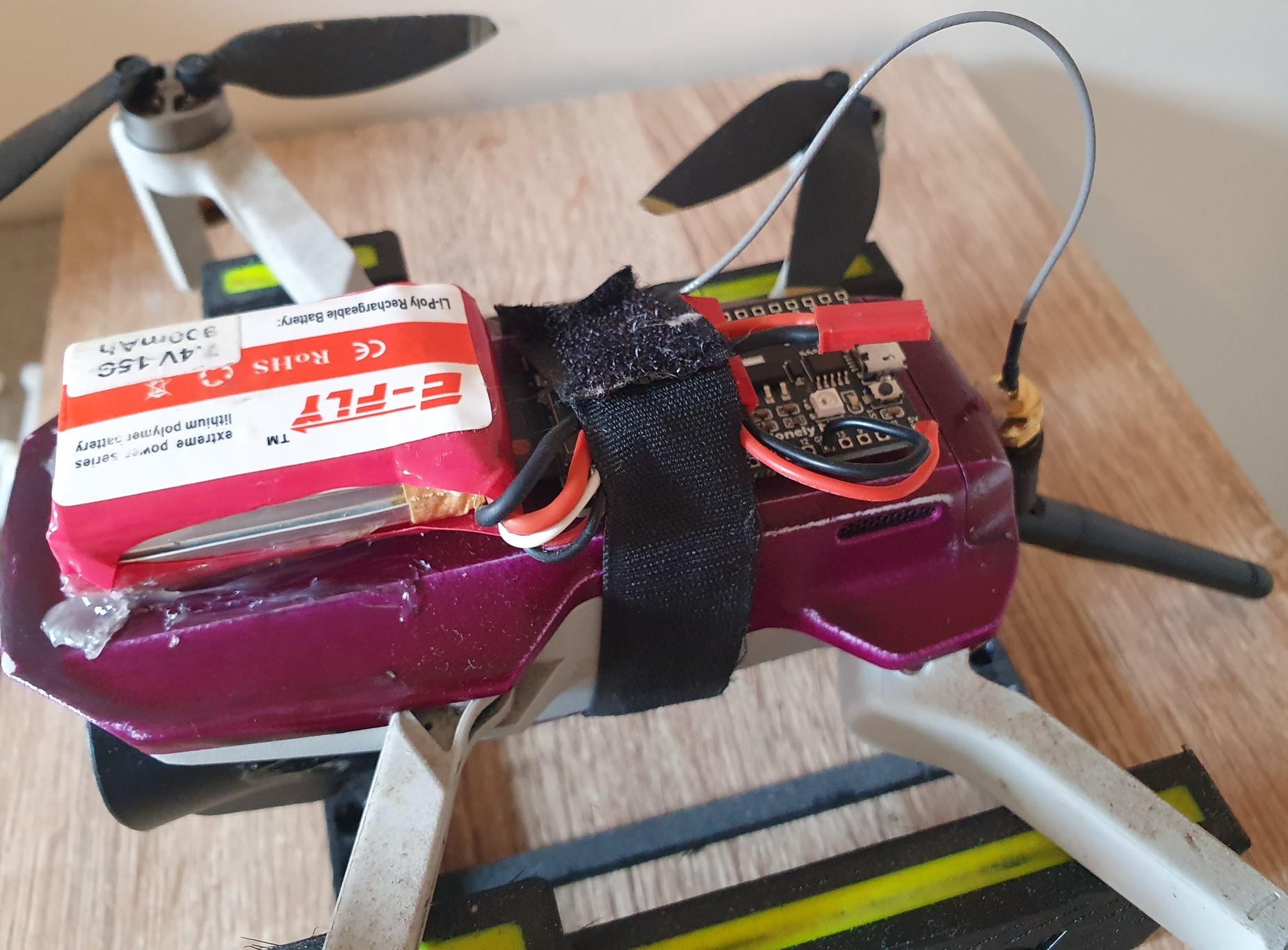 A photo of the red_orca wifi scanning drone.
